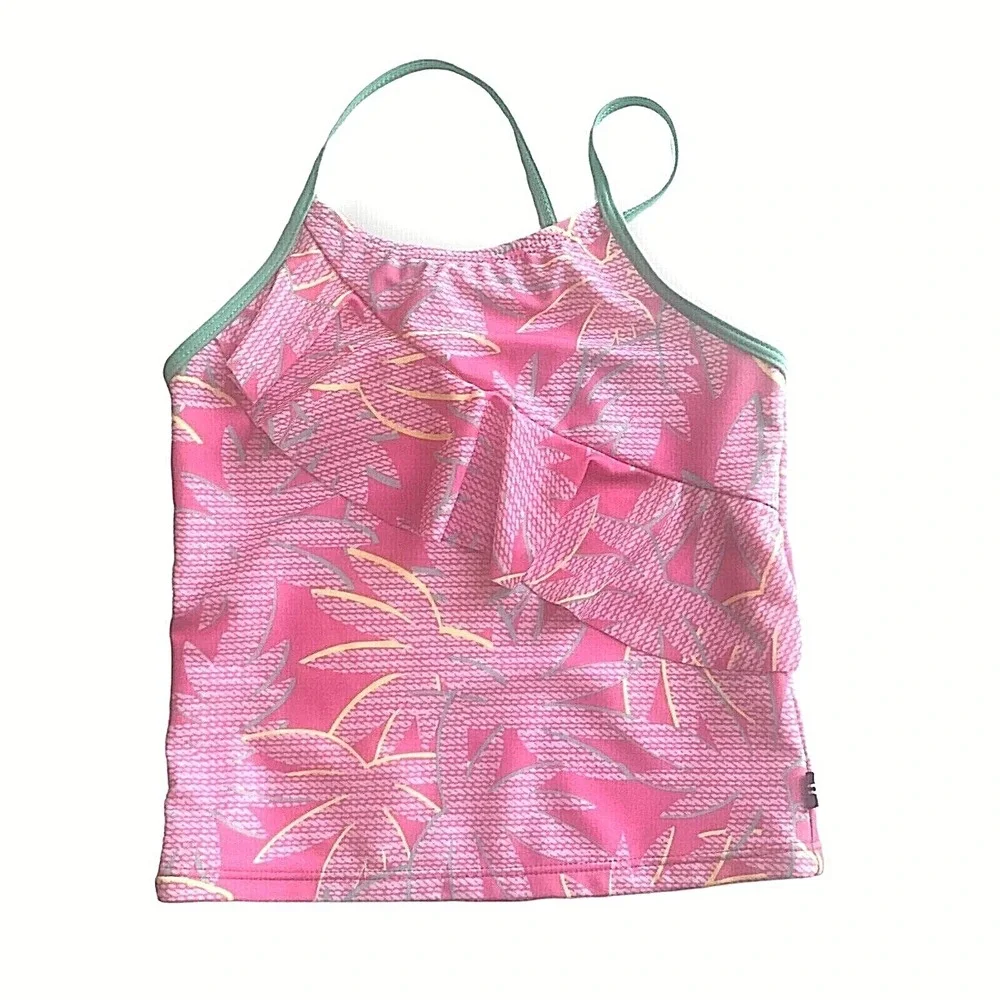 Nautica Girls Palm Tree Bikini Set Carmine Rose‎ Size S